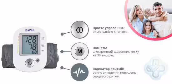 Автоматичний тонометр PRO-35 манжета розмір М без адаптера B.Well (PRO-35/M-1424)