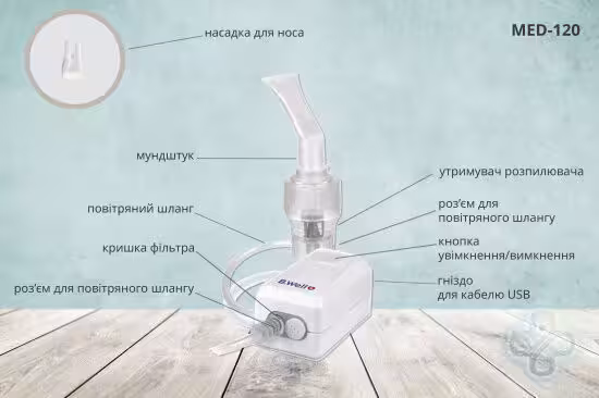Компресорний компактний небулайзер MED-120 B.Well (MED-120-1611)